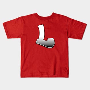 Letter L - White / Grey fade Kids T-Shirt